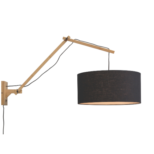 Good&Mojo Wandlamp Andes bamboe nat./kap 47x23cm ecolin. zw. L